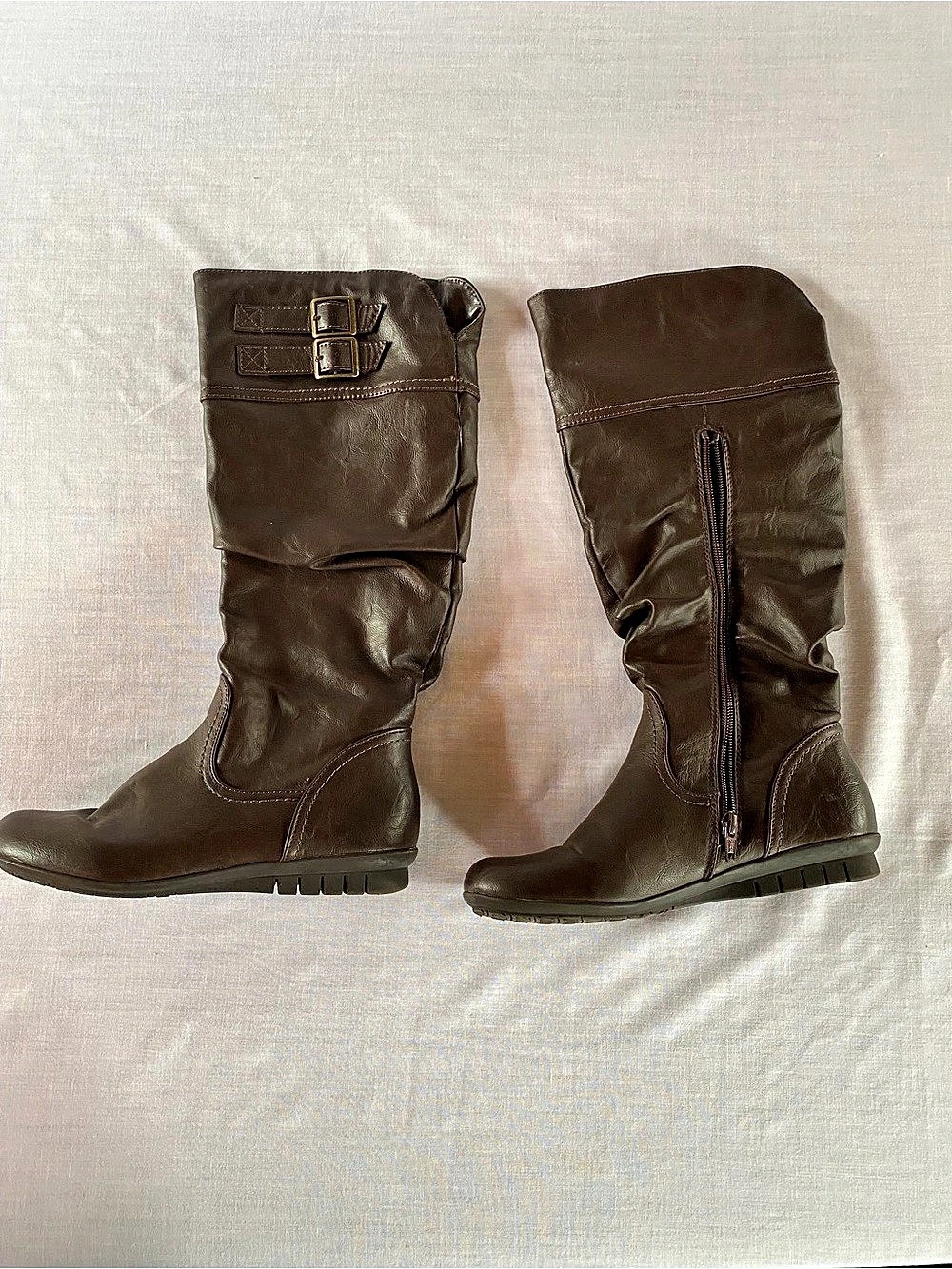 Calvin Klein Tall Buckle Boots in Brown US 7.5